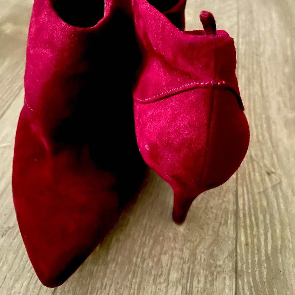 Burgundy booties